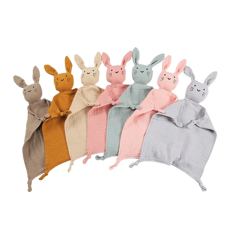 Hot sale Luxury Oeko-tex Certified Super Soft Organic Washable Security Baby Comforter Bunny Blanket