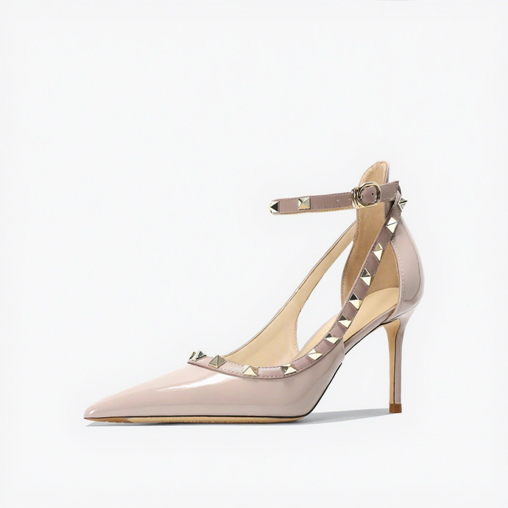 Elephant grey 6cm patent leather