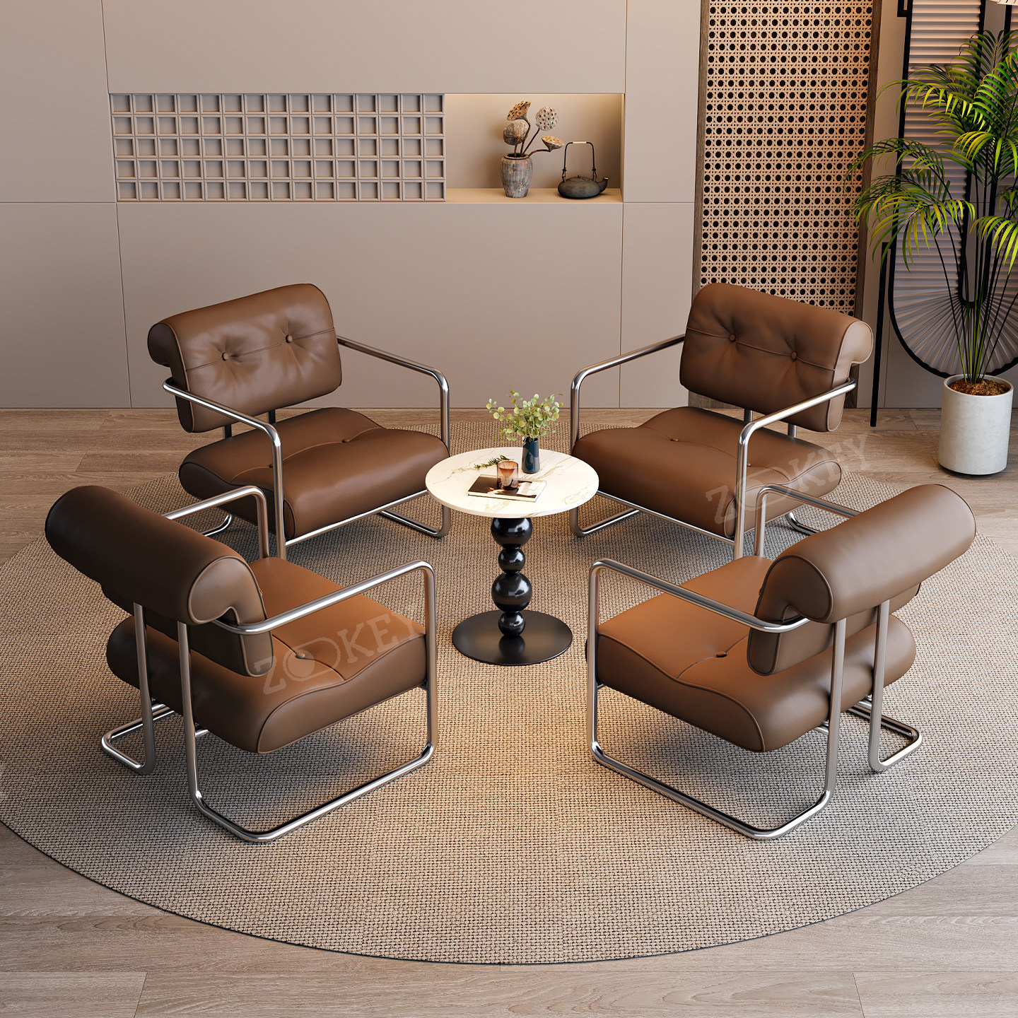 One table and four chairs-color noted