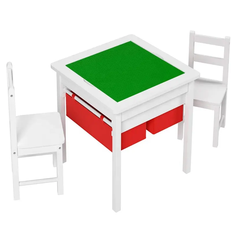 โต๊ะสำหรับกิจกรรมของเด็กเล็กๆที่เชื่อถือได้,ชุดเก้าอี้2ตัวแบบ3-In-1อ่อนน้อมถ่อมตนสำหรับเด็กโต๊ะไม้2ชุดเก้าอี้