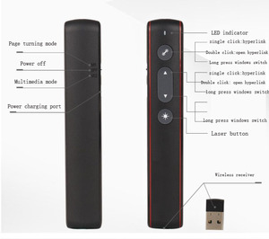 Puntatore Laser con telecomando PPT Wireless USB da 2.4GHz per l'insegnamento e le riunioni
