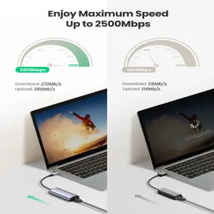 2.5G USB C Ethernet MacBook adaptörü iPad Pro 2500Mbps 2.5 Gigabit tip C Lan RJ45 ağ kartı USB 3.0 Ethernet stok - Product Image 6