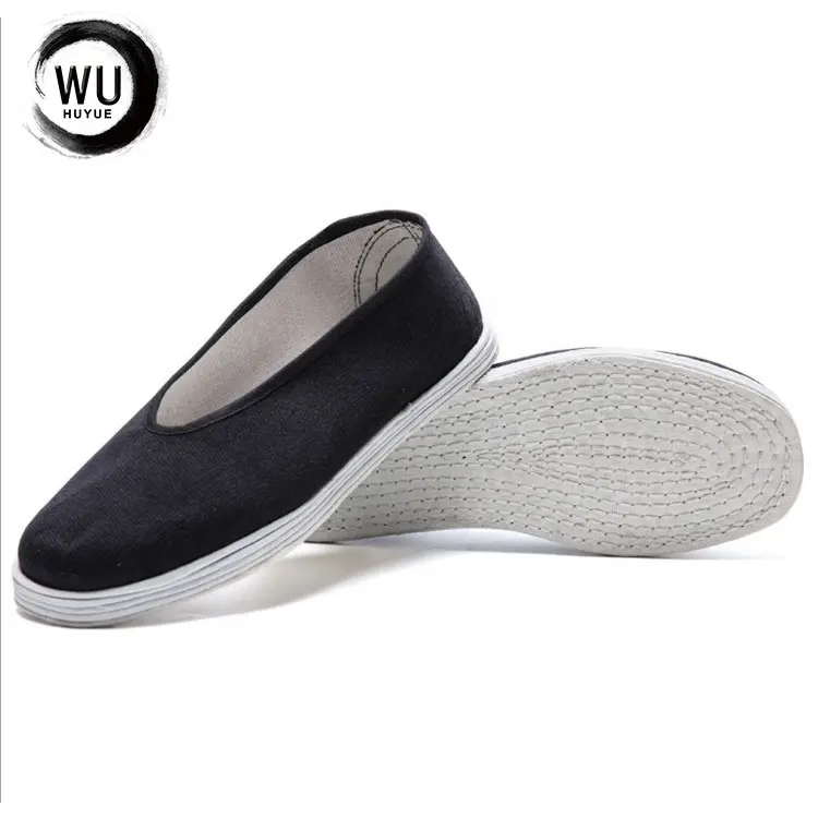 Pure hande made China wholesale Black martial arts slipper Kungfu Shoes