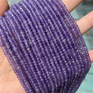 Hui Rui 2*3MM Faceted Rondelle Chalcedony <strong>Jades</strong> <strong>Round</strong> Spacer Beads for Jewelry Making Diy Necklace Bracelet Accessories