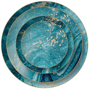 JINTCH豪华高潮流蓝海艺术主菜盘下盘餐具套装婚礼 - Product Image 1