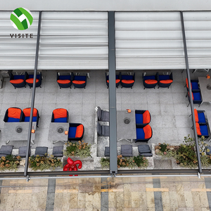 YST Factory's Modern Motorized Retractable <strong>Patio</strong> Pergola: White LED Light, <strong>PVC</strong> &amp; Aluminum Frame, Outdoor Fabric Roof - Product Image 2