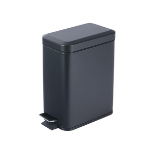 Nhà Sản Xuất Hẹp 5L Hình Chữ Nhật Phòng Tắm Màu Đen Thùng Rác Nhà Vệ Sinh Bin Với Bìa Và Kim Loại Bàn Đạp - Product Image 1