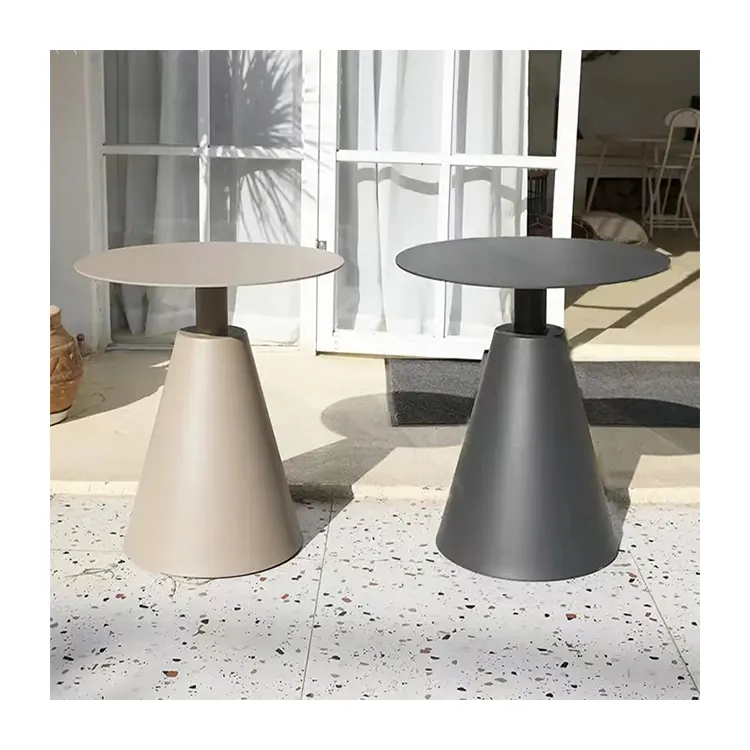 Table basse d'extérieur en métal Offre Spéciale meubles de jardin de table basse ronde en aluminium de patio