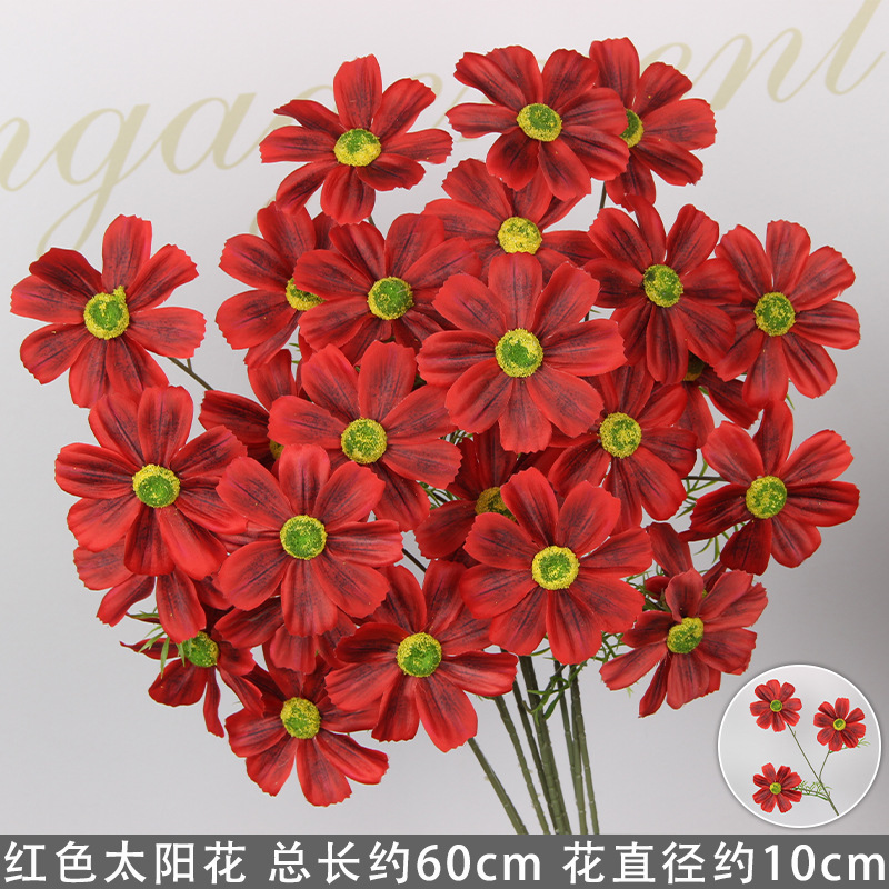 Branche de tournesol rouge