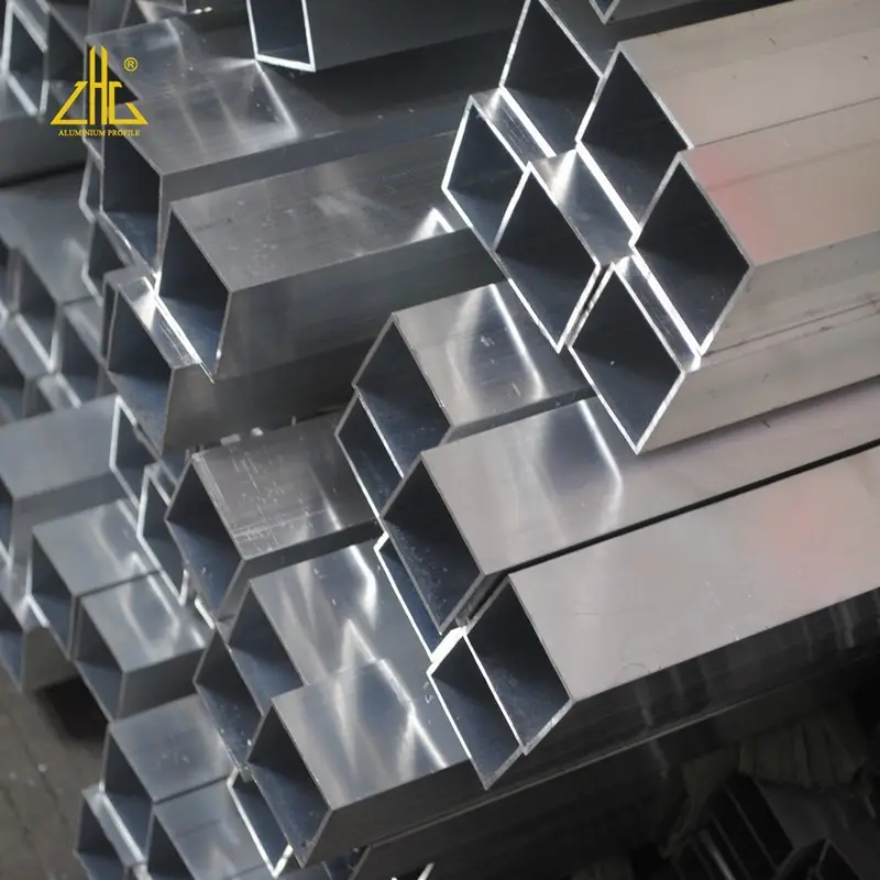 Tubos quadrados de alumínio de 8 polegadas, dobra tubos quadrados de alumínio na fábrica de zhonglian