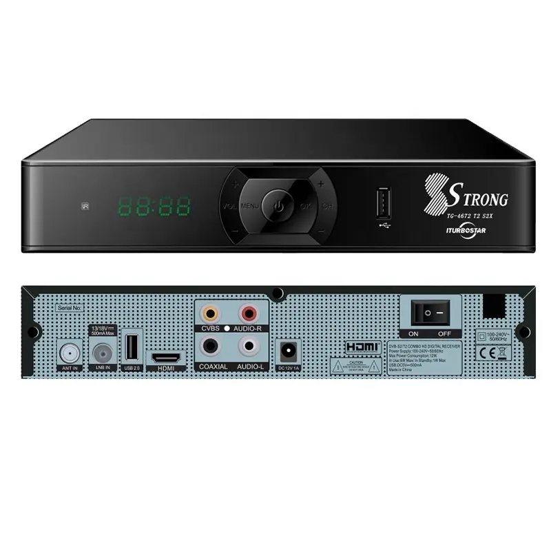 DVB T2 S2 décodeur combo numérique fort récepteur de télévision par satellite combo box tv dvb-s/s2/t/t2/c/c2 combo