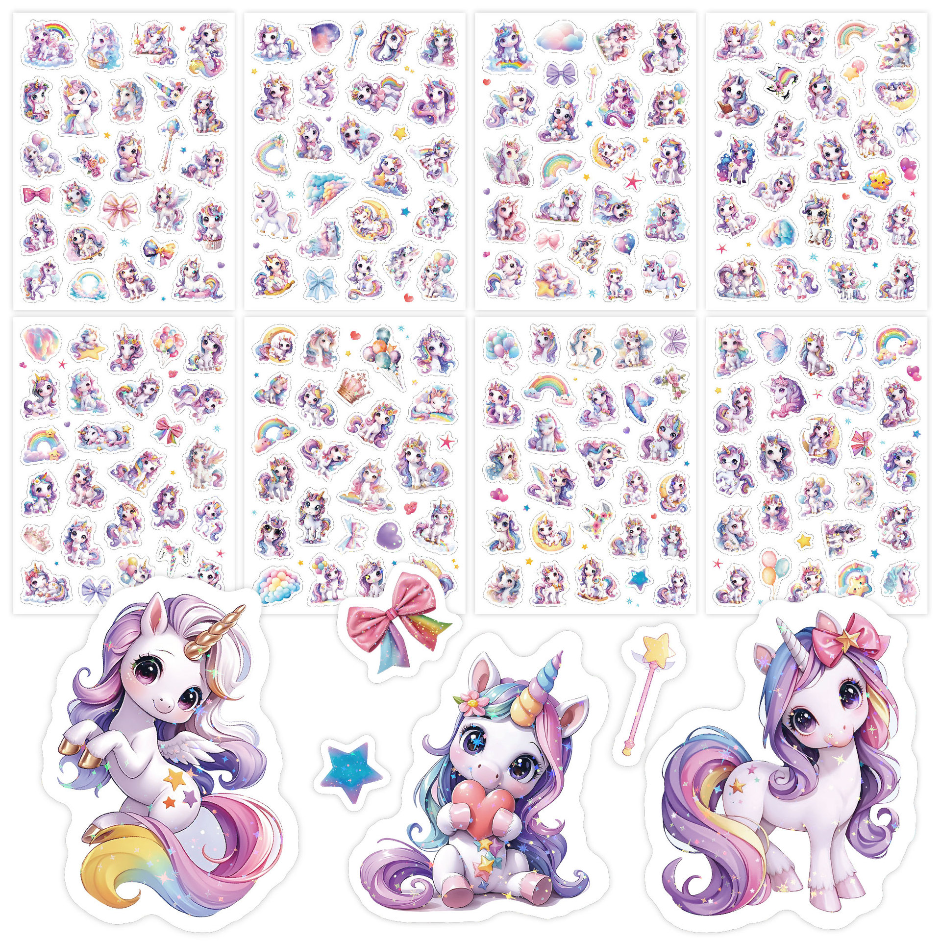 Autocollant licorne pailletée G065