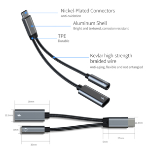 2 in <strong>1</strong> Type C to 3.5mm Jack AUX USB C Cable Headphones <strong>Adapter</strong> 3.<strong>5</strong> Jack <strong>Audio</strong> Cable for IPhone for Samsung Xiaomi Fast <strong>Adapter</strong> - Product Image 3