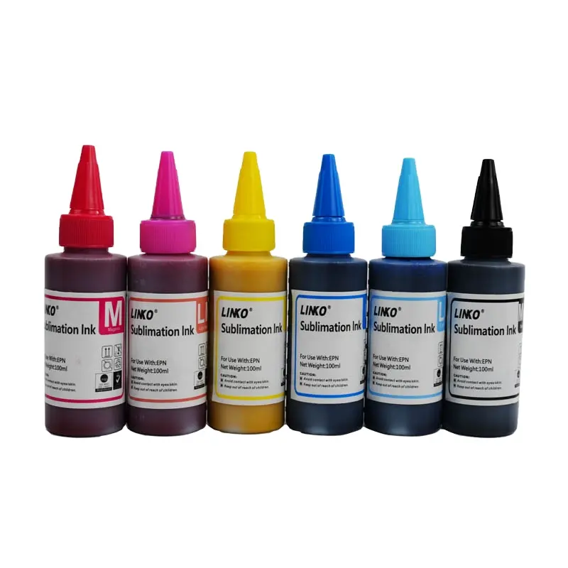 LINKO 100ml Sublimação De Transferência de Calor Terno de Tinta para Impressora Epson T50 T60 1390 1400 1410 1430 1500W R330 Impressora Jato de tinta