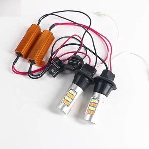 デュアルカラー1156 LED電球スイッチバック7440 LEDターンシグナルレッドアンバー3156 LED電球ハイパーフラッシュなしデイタイムライト