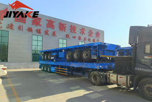 Reboque Caminhão 40ft Baffle Plate Flat Deck Trailer <span class=keywords><strong>Container</strong></span> Flatbed Trailer Specific Device <span class=keywords><strong>Export</strong></span> for Saudi Arabia Markets