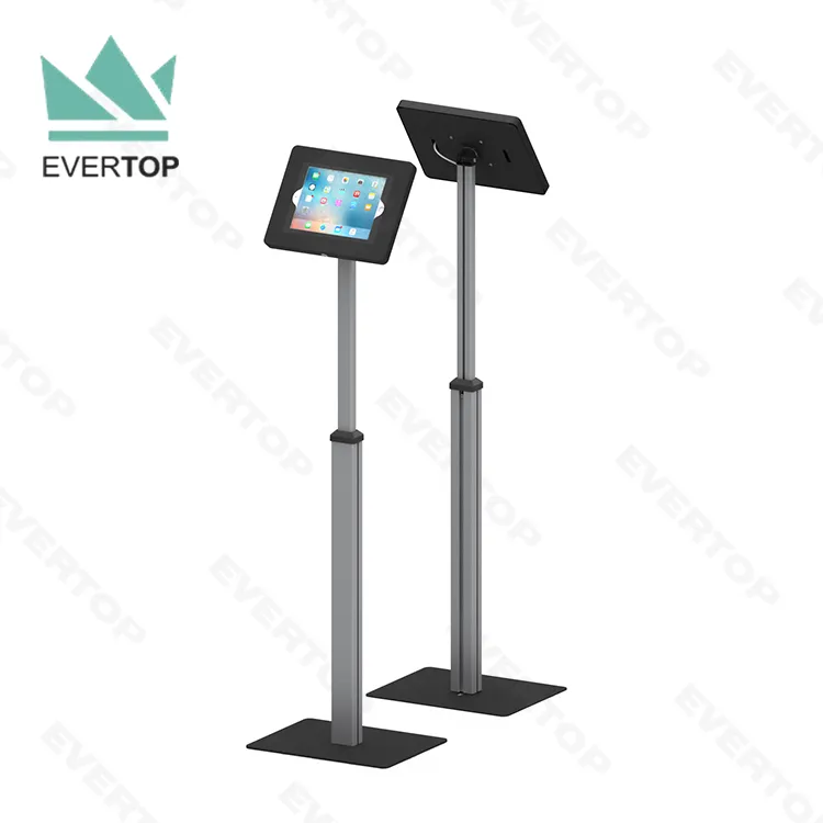 LSF03B-C Tubo Telescopico Floor Stand per ipad Chiosco di Sicurezza Del Basamento per Tablet con Sicuro Dell'unità di elaborazione di Caso per Tablet PC android di superficie