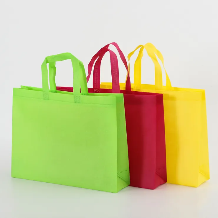 Sıcak satış promosyon bakkal büyük Tote kişiselleştirilmiş süpermarket kullanımlık alışveriş örgüsüz çanta