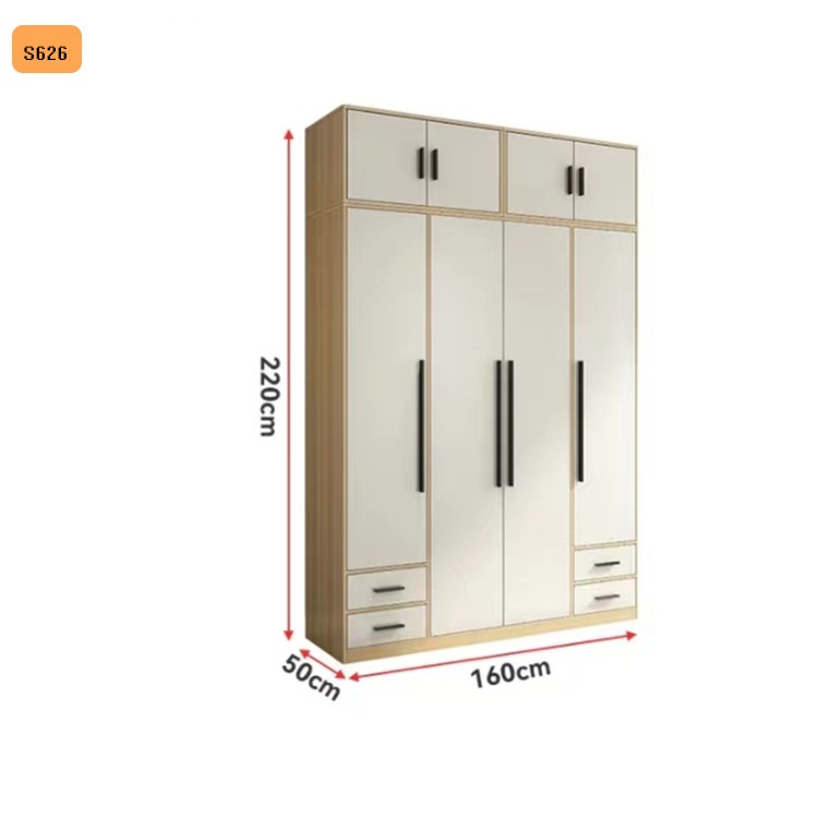 S626 avec armoire supérieure couleur noyer haut 220 large 160 profondeur 50