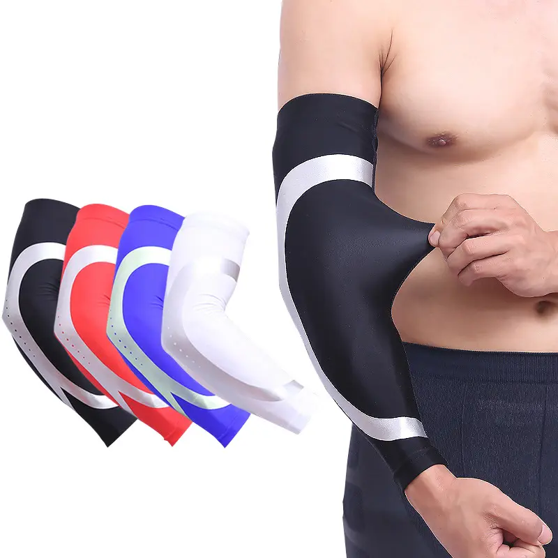 Men women Unisex long elbow brace support sports tennis arm joint protection sprain compression elbow guard protective sleeve