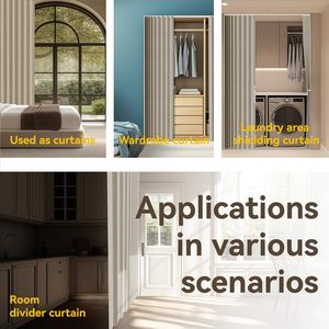 Rèm cửa gấp, lắp đặt đường ray dính 1 rèm cửa ngăn sáng 100%, thích hợp cho phòng ngủ, tủ quần áo, phòng nội thất - Product Image 6