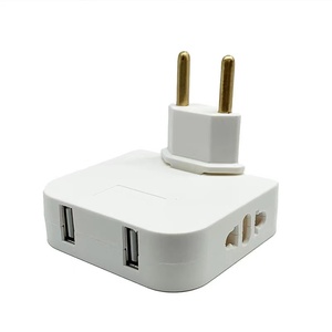 Drehbarer EU-Stecker konverter mit zwei USB-Anschlüssen 180-Grad-Verlängerung Multi-Stecker Mini Slim Wireless Outlet Travel <span class=keywords><strong>Adapter</strong></span>