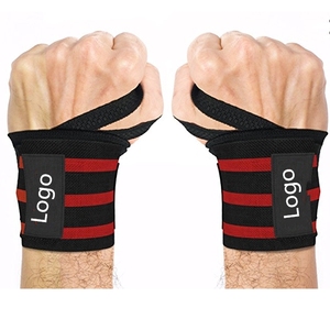 Muñequera ajustable para levantamiento de pesas, correa de compresión pesada, muñequera con logotipo personalizado con lazo para el pulgar - Product Image 1