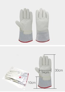 液体窒素保護牛革革極低温作業用手袋耐熱性 - Product Image 5