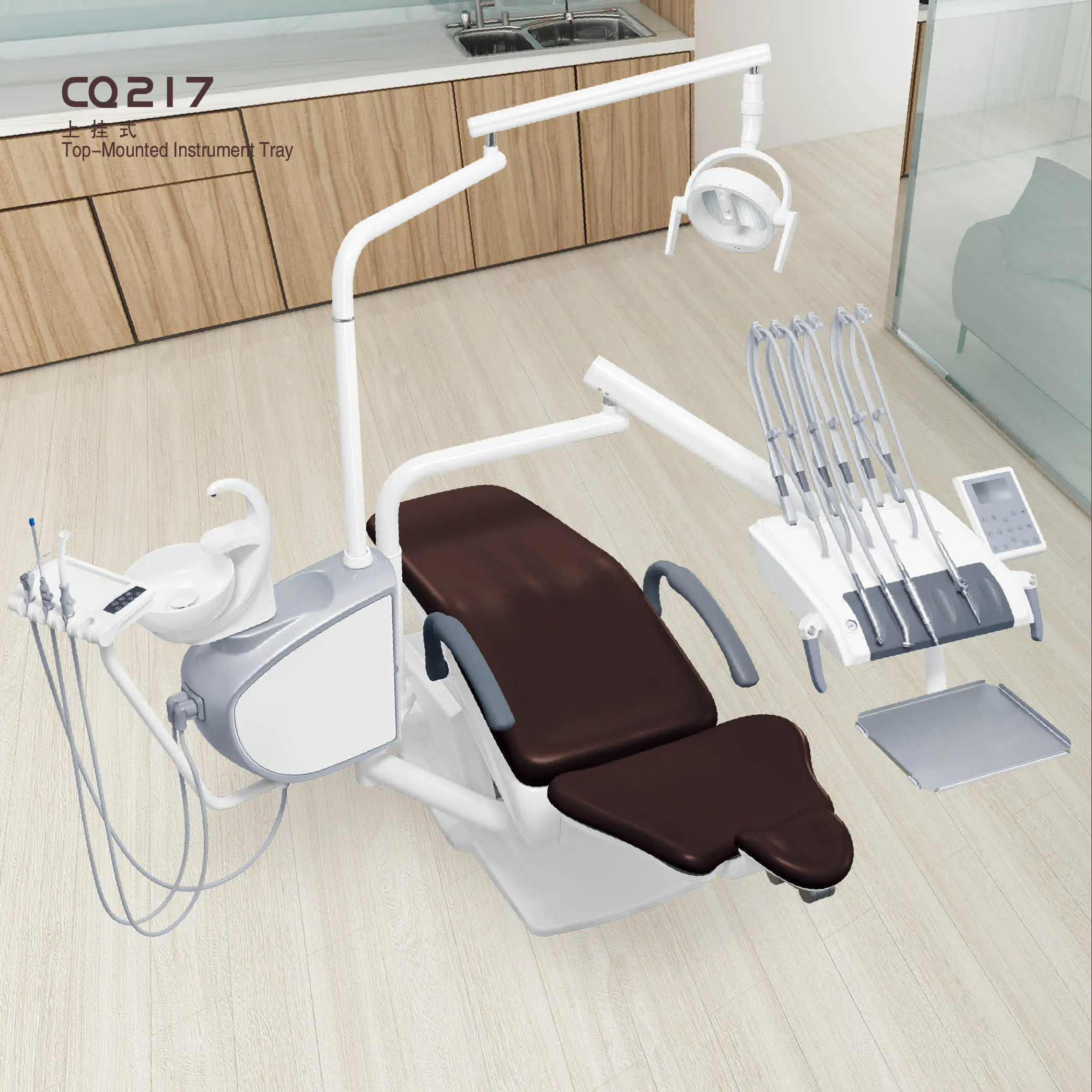 Silla Dental de estilo, Unidad de silla Dental montada en la parte superior para mayorista, gran oferta, máquina Dental avanzada de moda CE eléctrica europea, 1 Juego