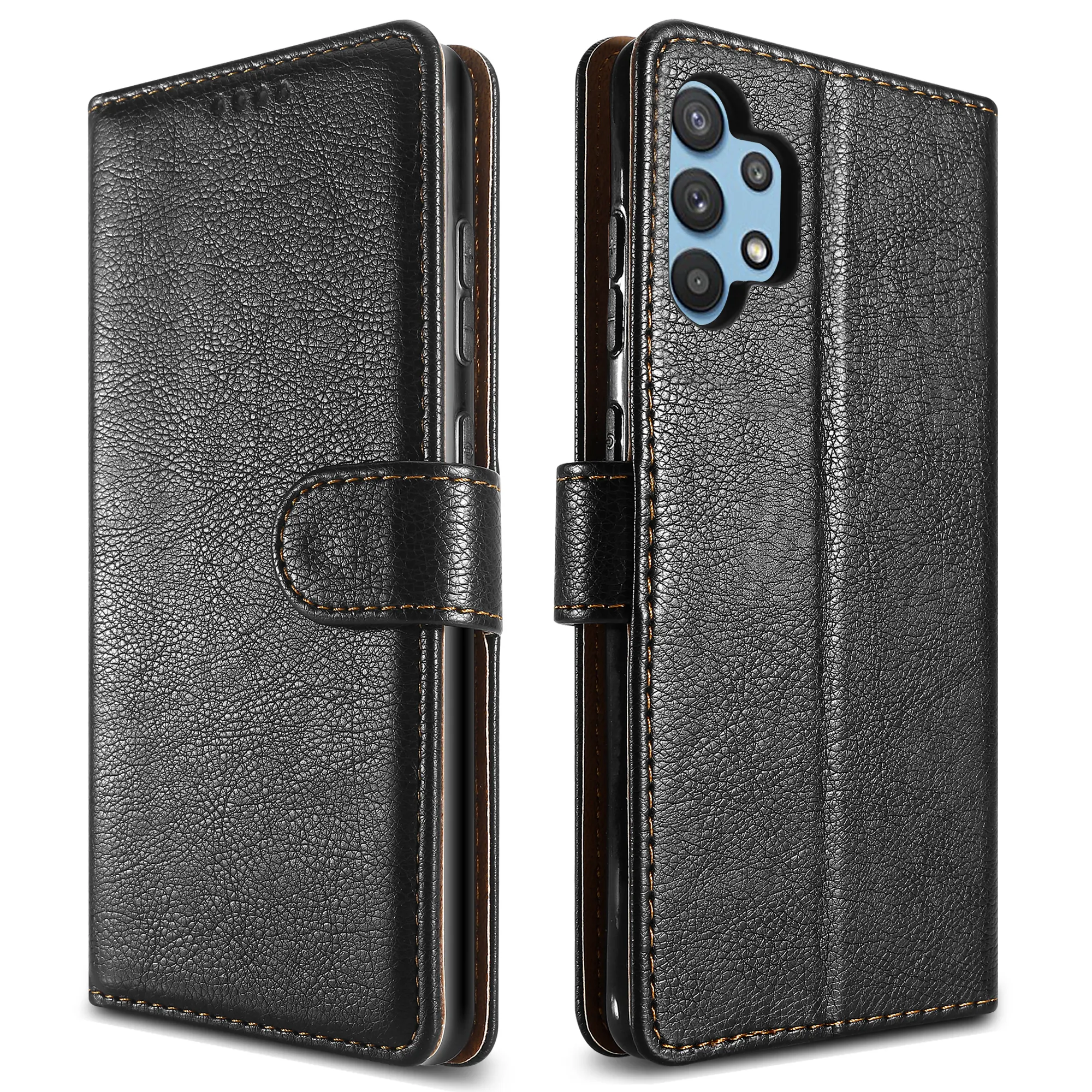 Pu leather Flip Case with Card Holders Wallet Kickstand Shockproof TPU Full Protection Cover Phone Case for Samsung A32 5G