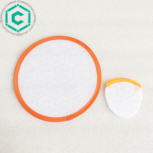 Boş beyaz katlanabilir fan turuncu renk ile trim baskı kendiniz için birleşik krallık pazarı