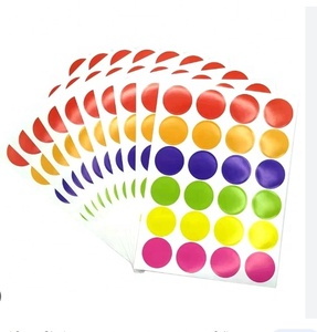 Sticker Labels Rolls <strong>for</strong> <strong>Color</strong> <strong>Coding</strong> 25mm - Blue <strong>Red</strong> Black Green Circle Dots Writable Surface - Product Image 2