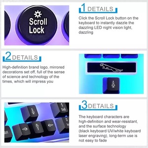 Colorful Glare G21 Punk Wired <strong>Keyboard</strong> and Mouse Combo 104 <strong>Keys</strong> Led Backlit <strong>Computer</strong> Gaming <strong>Keyboard</strong> and Mouse Combos - Product Image 6