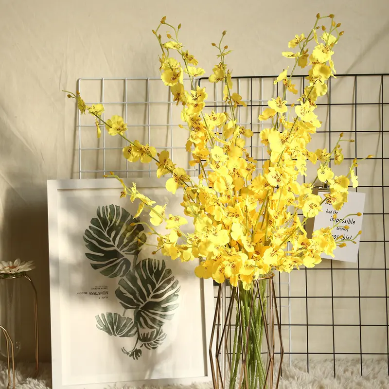 Wholesales arranjo de flores artificiais orquídea, decoração de tecido de casamento