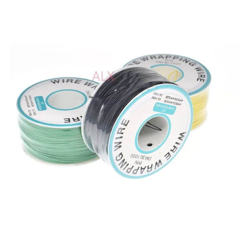 Cable de envoltura de colores, conector electrónico de Cable Flexible de PVC para PCB, 5 colores, B-30-1000, 30AWG
