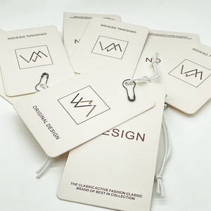 Custom High Quality Paper <strong>Hang</strong> <strong>Tags</strong> <strong>with</strong> <strong>String</strong> Rope for Fashion Design Logo Brand Name Clothing Labels for Garments - Product Image 1