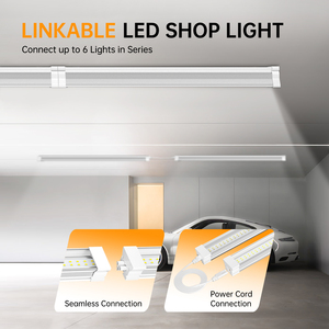 4FT 8FTLEDショップライトガレージ用リンク可能な50W100WLEDチューブライトワークショップ地下吊り下げまたは電源コードハンギングロープ - Product Image 3