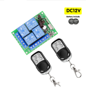 Interruttore di controllo remoto Wireless universale 433 Mhz DC 12V 10A modulo ricevitore relè 4CH e trasmettitore remoto RF 433 mhz a 4 canali - Product Image 1