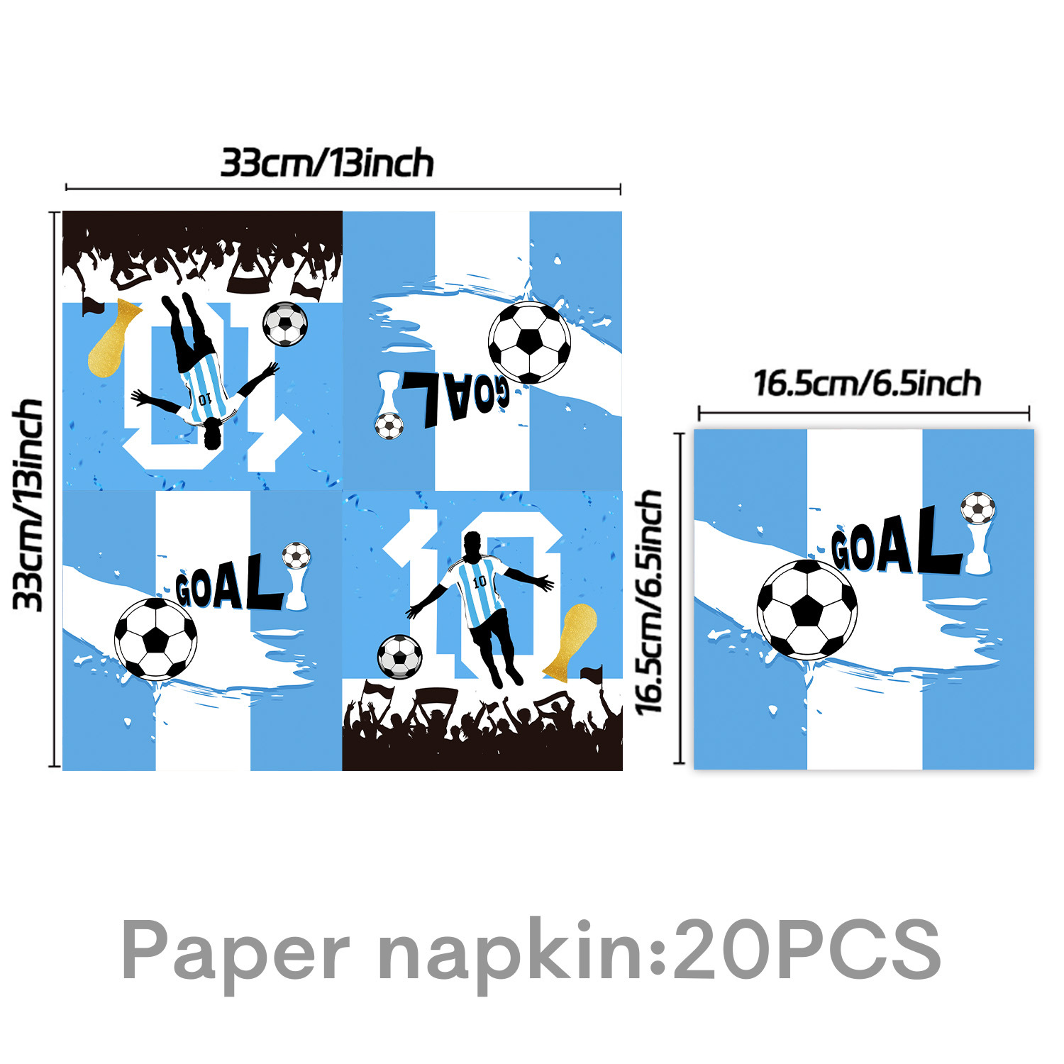 Bleu-20 serviettes en papier
