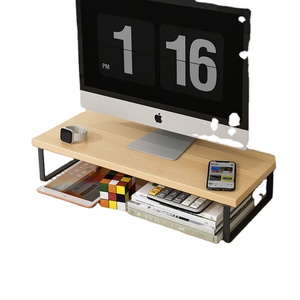 Supporto di Base per Computer Desktop in legno staffa con mensola in metallo per aumentare l'utilizzo della tastiera da scrivania per la casa - Product Image 1