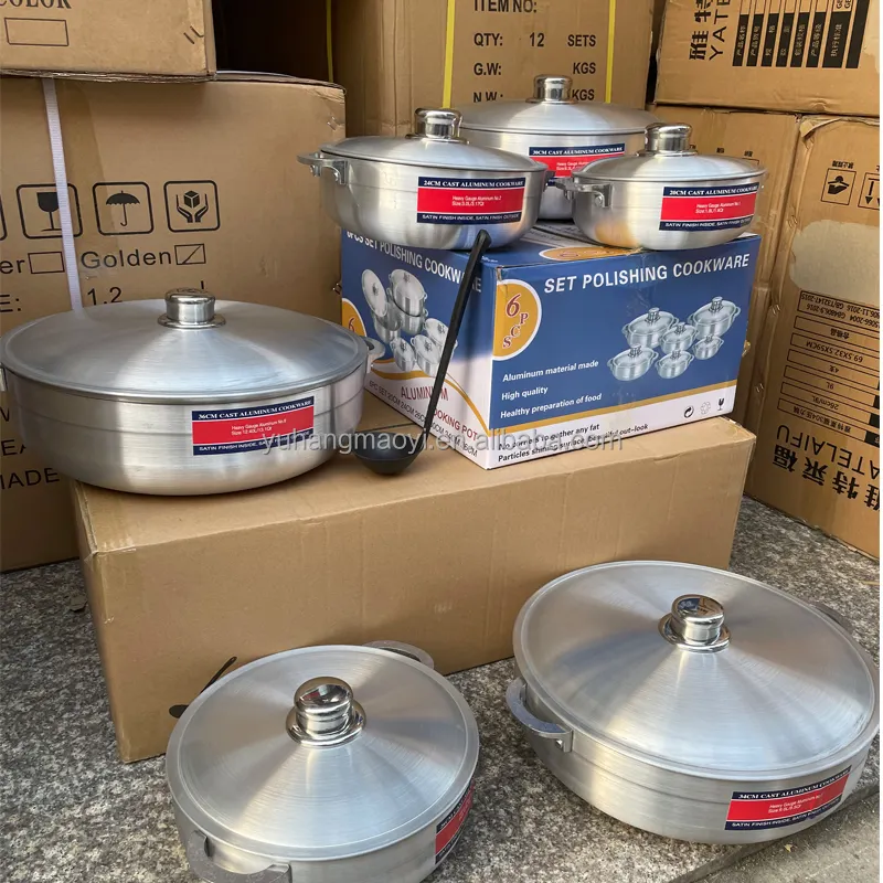 Set di pentole in alluminio classico di alta qualità 12 pezzi a buon mercato prezzo pressofuso in alluminio grande forgiato Set di pentole da cucina