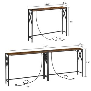 78.7 ''hẹp sofa bảng với Trạm Sạc 2 gói <span class=keywords><strong>Skinny</strong></span> giao diện điều khiển Bảng dài lối vào hành lang đi văng bảng với ổ cắm điện - Product Image 5