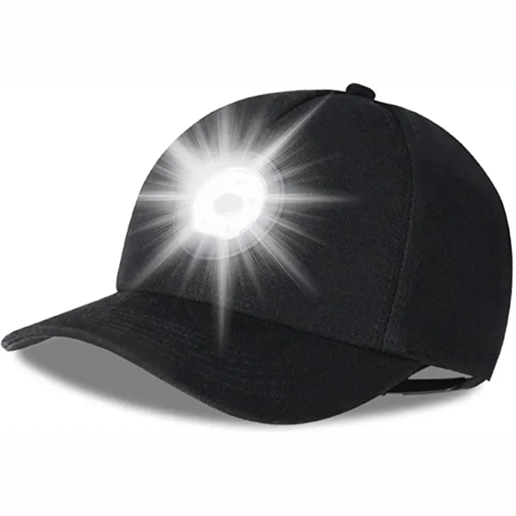 Unisex ayarlanabilir parlaklık USB şarj edilebilir LED lamba beyzbol şapkası