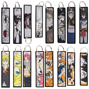 8アニメのファンのための新しいデザイン混合アニメ刺繍フライトタグキーチェーンHaikyuu东京グールバックパックデコレーション - Product Image 1