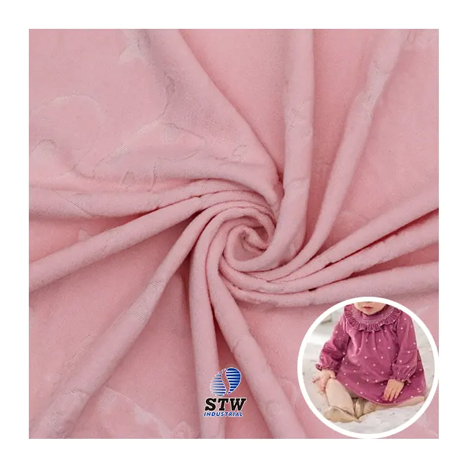 Chinese Supplier Embossed/ Jacquard/ Cutting 100%polyester Baby Velour