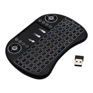 Data Frog Backlit I8 Mini Wireless <strong>Keyboard</strong> 2.4ghz English Air <strong>Mouse</strong> with Touchpad for Laptop TV <strong>Android</strong> TV Box <strong>Use</strong> AAA Battery - Product Image 1
