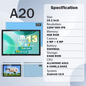 10,1 "8Core Octa Core 4GB Ram 64GB Rom Android 13,0 Tablet PC 2,4g 5G WiFi con 2mp + 5mp Cámara Tablet con funda teclado - Product Image 2
