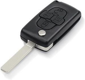 Car <strong>Key</strong> Shell Vehicle <strong>Keys</strong> Black 4 Buttons Replacement for Citroen C8 VA2/HU83 and CE0523 for Peugeot 1007 - Product Image 3