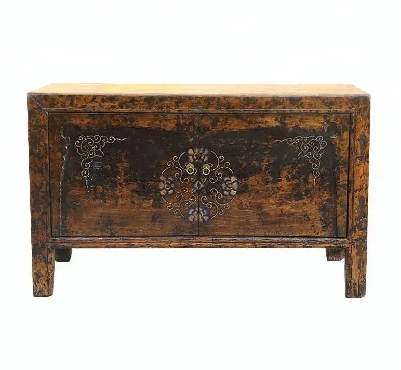 Antico Cinese cabinet orientale distressed mobili dipinti