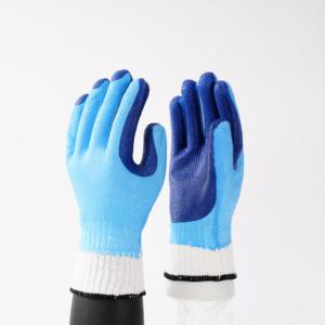 Anti darbe xyg03 lateks kırışık kaplı eldiven sarı kaplı doğal lateks jersey astar eldiven lamine lateks eldiven